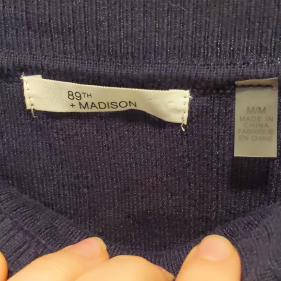 89th & Madison Navy Off the Shoulder Sweater - Picture 5 of 6